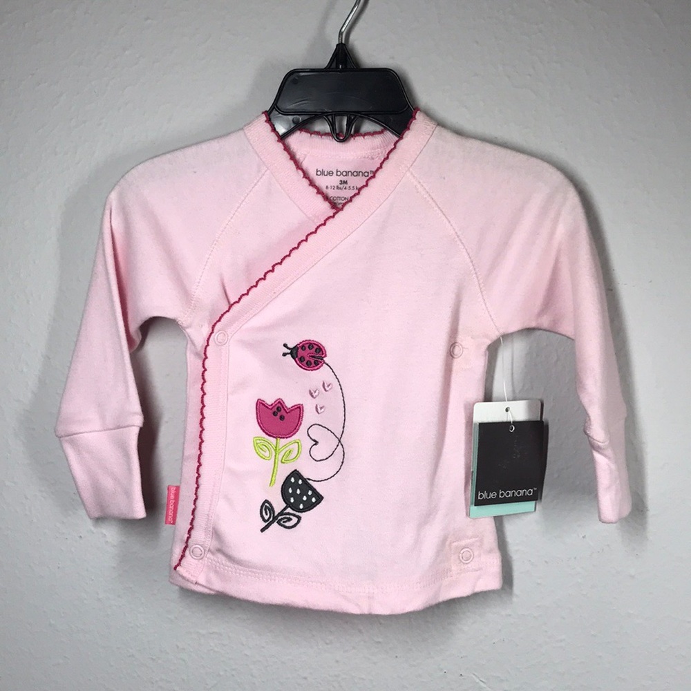 🐞 Ladybug Wrap Double Snap Long-sleeved Shirt 3M
